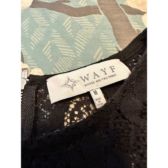 6 FOR $15 WAYF medium black lace top - Picture 3 of 5